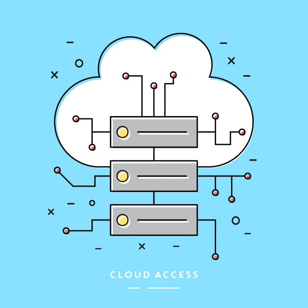 Gratis vector cloud access linear vector element