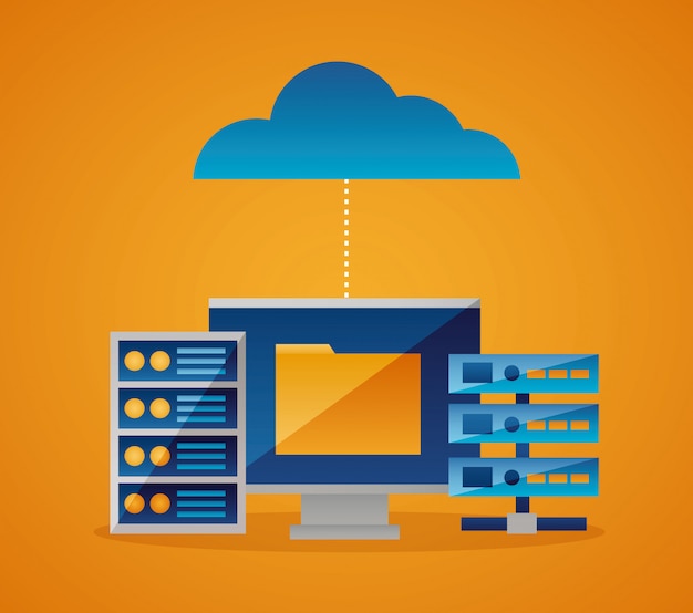 Gratis vector cloud computing concept