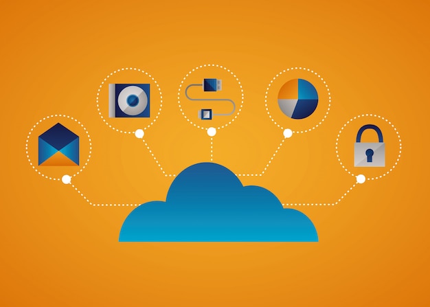 Gratis vector cloud computing concept