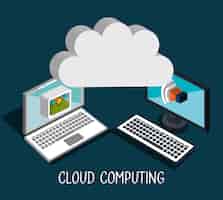Gratis vector cloud computing illustratie