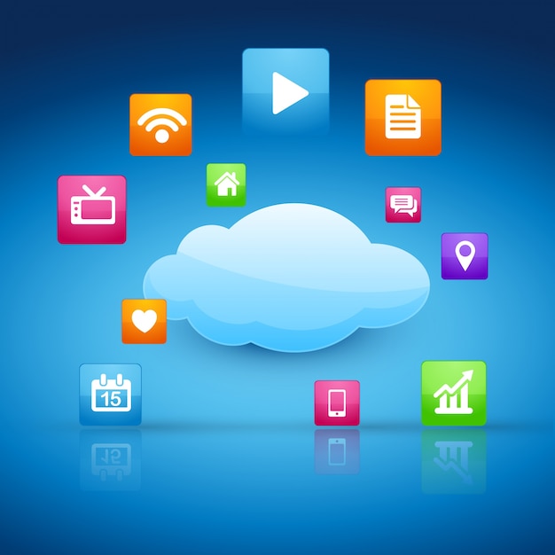 Gratis vector cloud computing