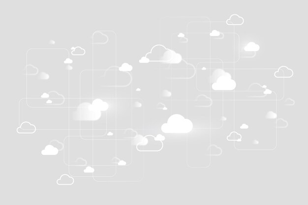 Cloud netwerksysteem achtergrond voor social media banner
