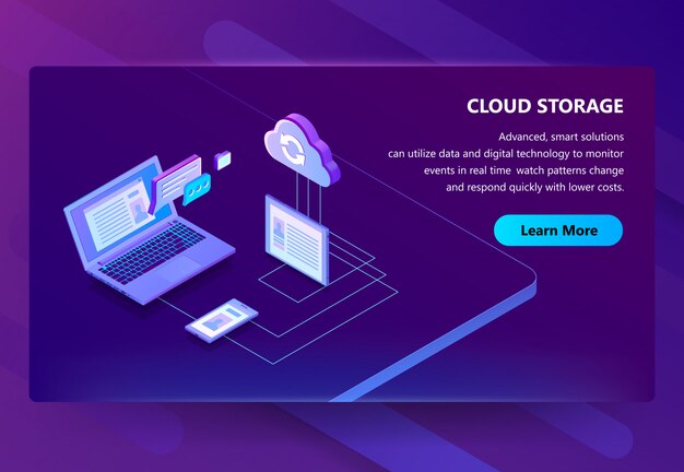 Cloud opslag web technologie illustratie
