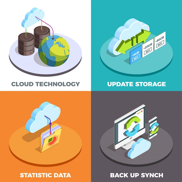 Cloud service concept isometrisch