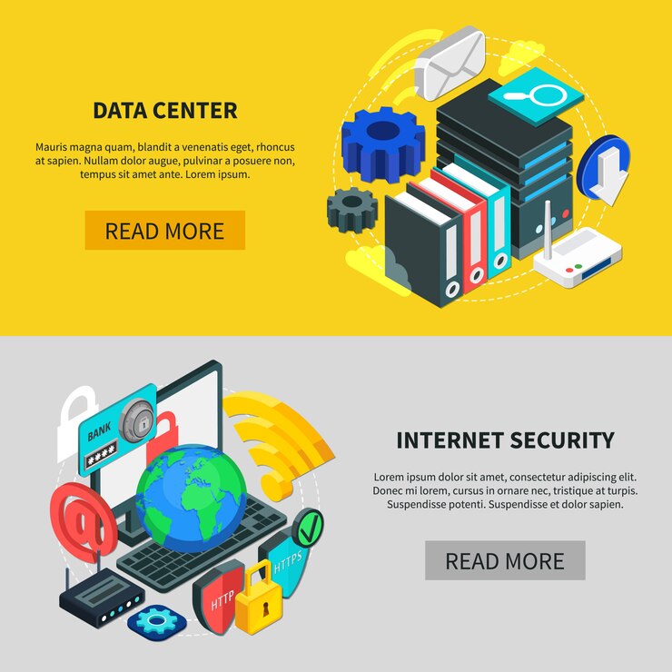 Gratis Vector cloud services horizontale banners