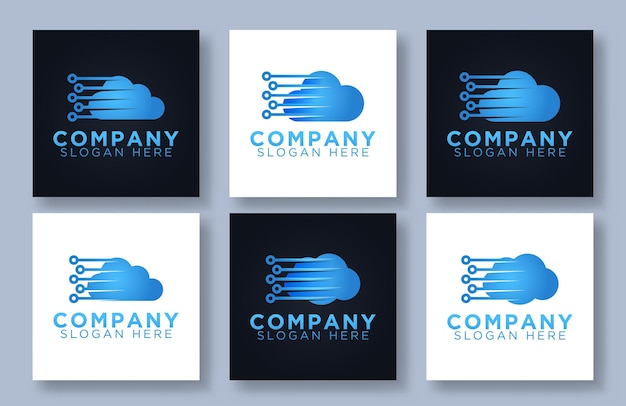 Gratis vector cloud tech logo pictogram vector