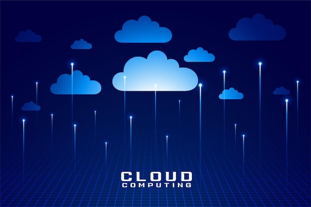 Gratis vector cloudtechnologie digitaal computergebruik futuristisch ontwerp