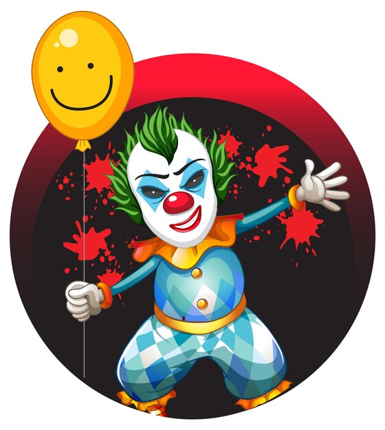Clown met ballon stripfiguur