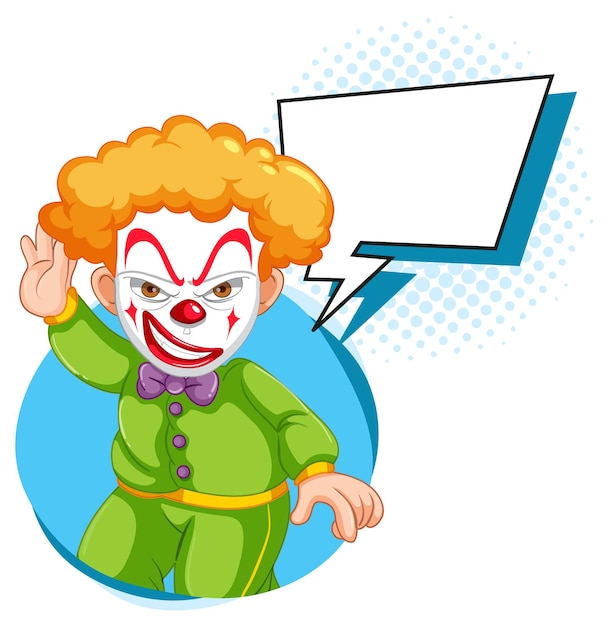 Gratis vector clown met bellenspraak