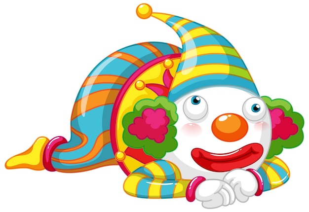 Gratis vector clown stripfiguur geïsoleerd