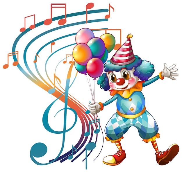 Clownkartonkarakter met muzieknoot