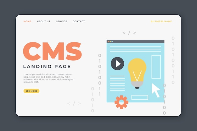 Cms concept websjabloon geïllustreerd