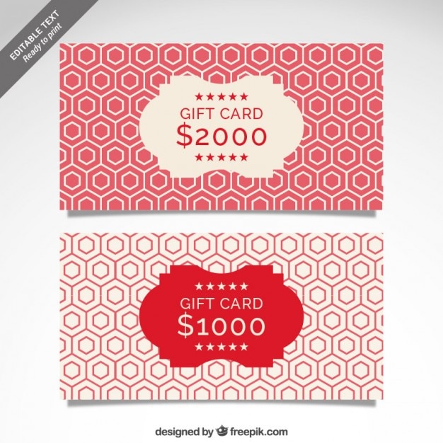 Gratis vector cmyk gift card template