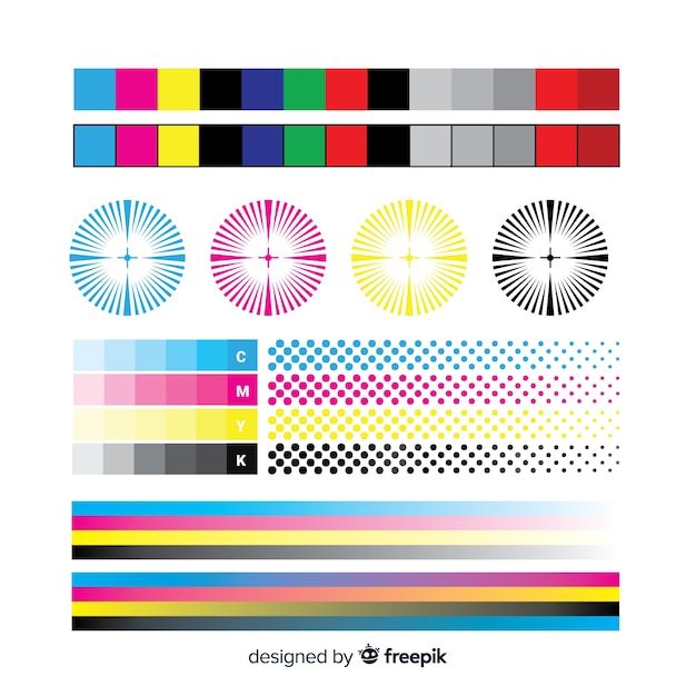 Cmyk-kalibratie-elementverzameling