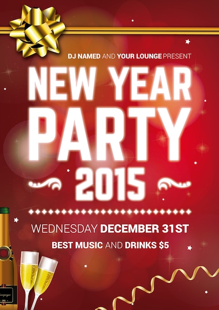 CMYK New Year party poster sjabloon