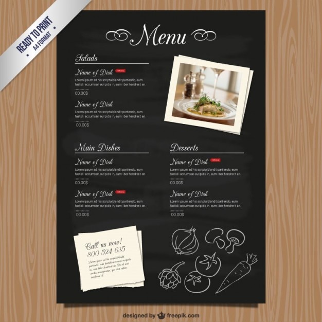 Cmyk restaurant menu template