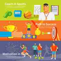 Gratis vector coaching sportbannerset