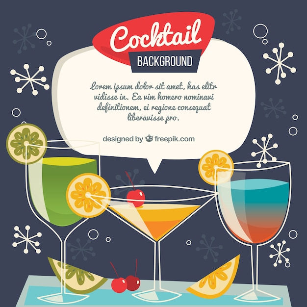 Gratis vector cocktail achtergrond in retro stijl