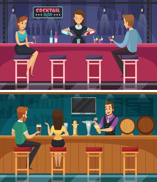 Gratis vector cocktail bar