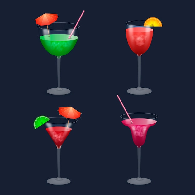 Gratis vector cocktail collectie concept