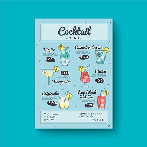 Cocktail menusjabloon