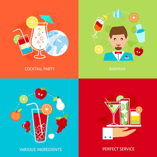 Gratis vector cocktail party ontwerpt collectie