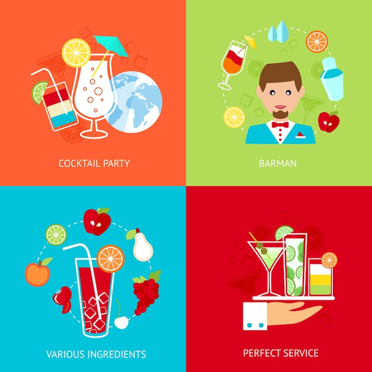 Gratis Vector cocktail party ontwerpt collectie