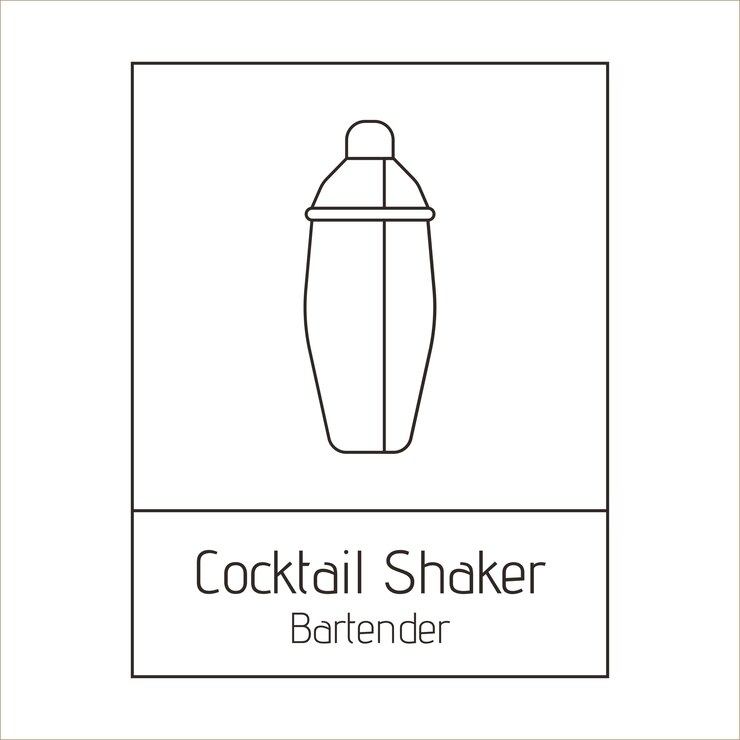 Gratis Vector cocktail shaker barman logo sjabloon