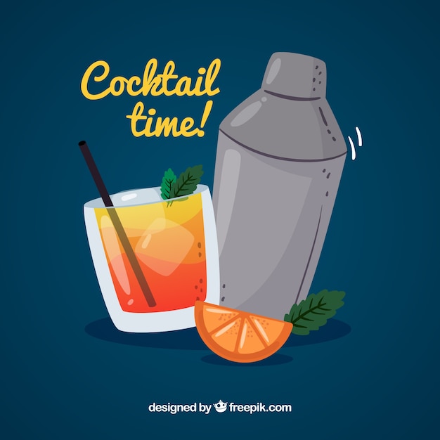 Gratis vector cocktail tijd achtergrond