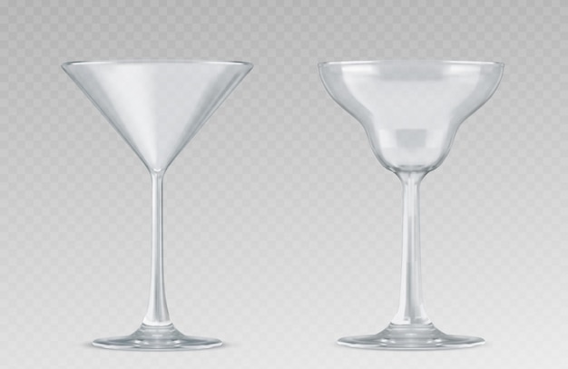 Gratis vector cocktailglas voor martini en long drink