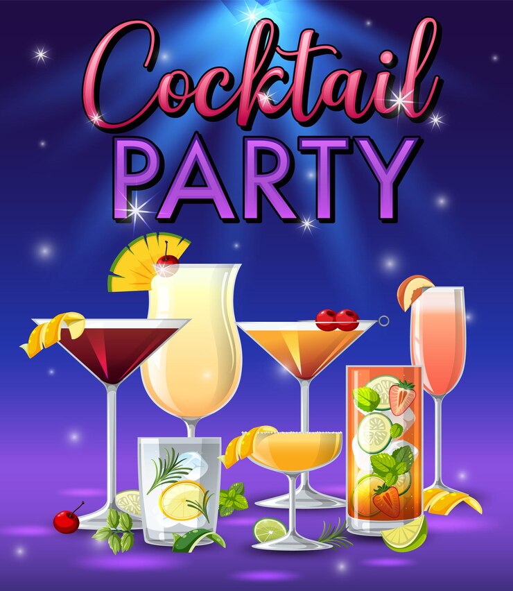 Gratis Vector cocktails feest sprankelende achtergrond