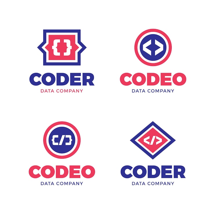 Gratis Vector code logo collectie