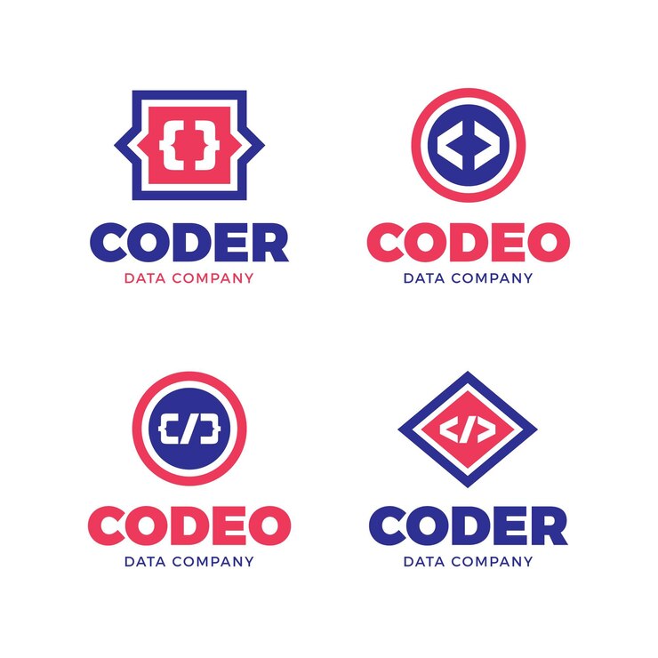 Gratis Vector code logo ingesteld