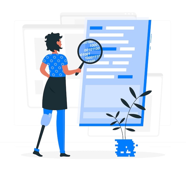 Gratis vector code review concept illustratie