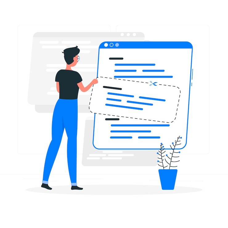 Gratis Vector code snippets concept illustratie