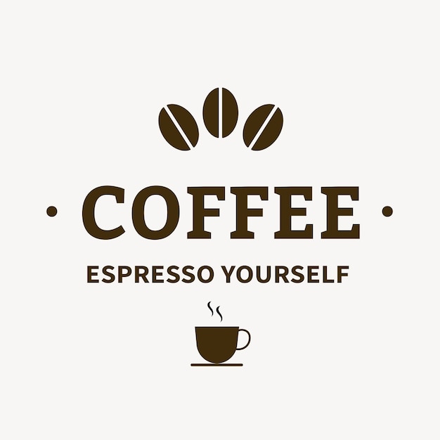 Coffeeshop logo, food business template voor branding design vector, espresso zelf tekst