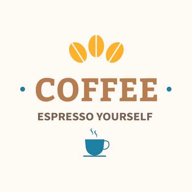 Coffeeshop logo, food business template voor branding design vector, espresso zelf tekst