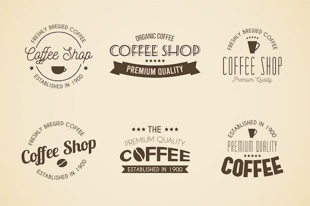 Coffeeshop retro logo collectie