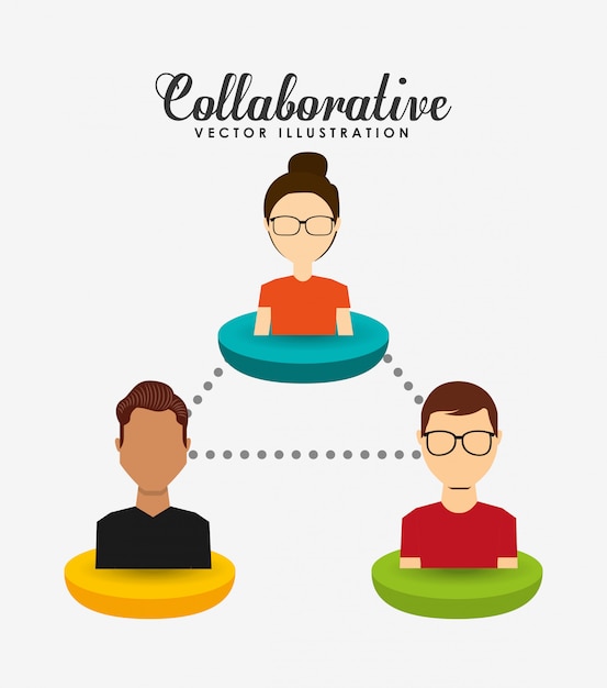 Gratis vector collaborative concept illustratie