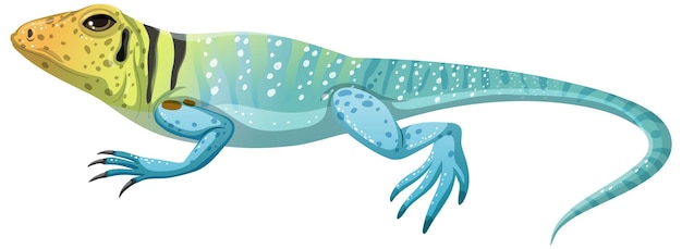 Gratis vector collard lizard in cartoon stijl geïsoleerd op een witte achtergrond