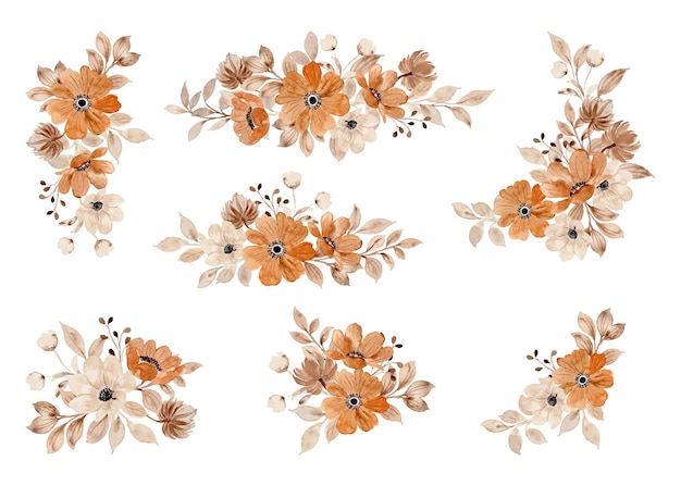 Gratis vector collectie aquarel bloemstukken