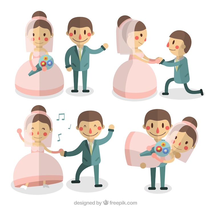 Gratis Vector collectie bruidsparen