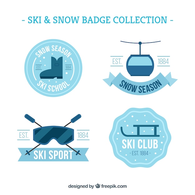 Gratis vector collectie ski-insignes