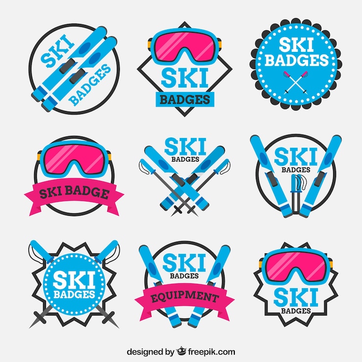 Gratis Vector collectie ski-insignes
