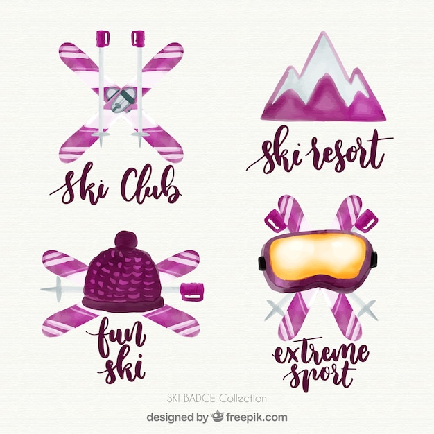 Gratis vector collectie ski-insignes