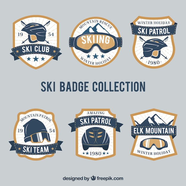 Gratis vector collectie ski-insignes