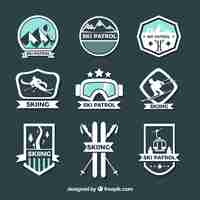 Gratis vector collectie ski-insignes