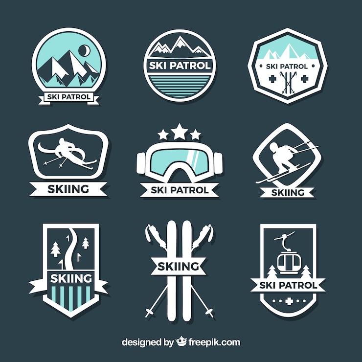 Gratis Vector collectie ski-insignes