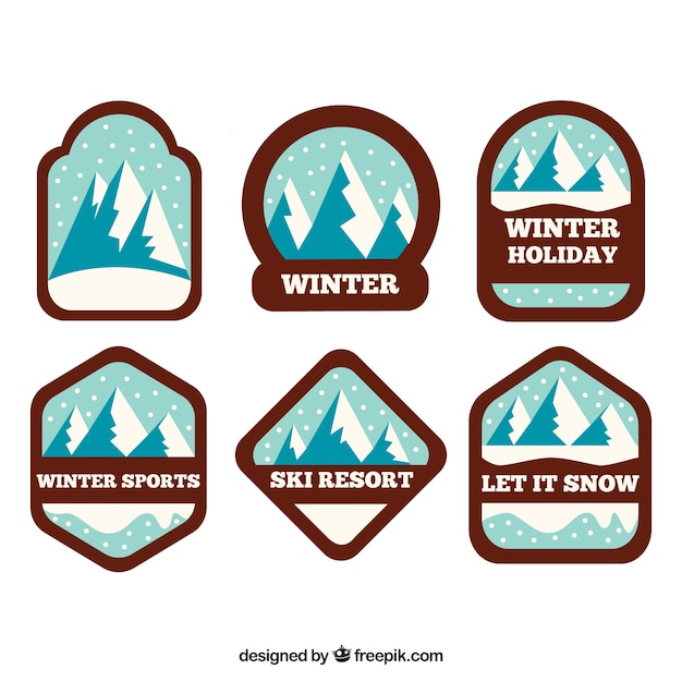 Gratis vector collectie ski-insignes