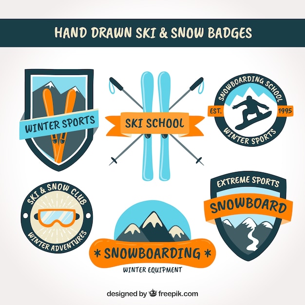 Gratis vector collectie ski-insignes